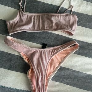 Triangle Marina Bikini light pink sparkle